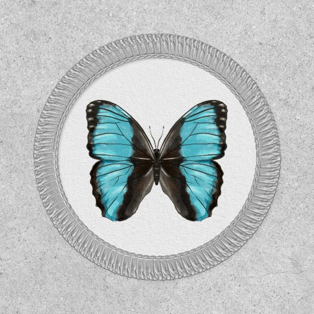 Blue Butterfly Insect Art Nature Lover Patch (Front)