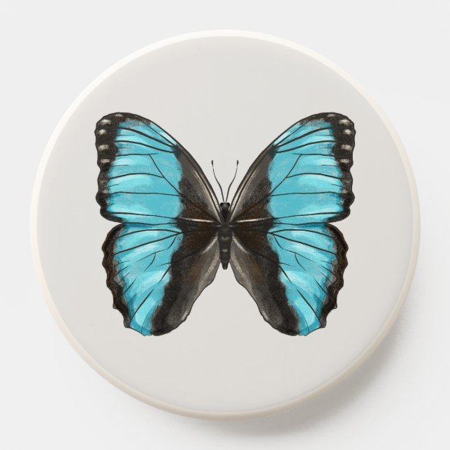 Blue Butterfly Insect Art Nature Lover PopSocket (Popsocket)