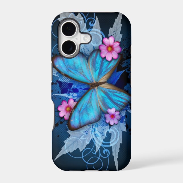 Blue Butterfly Iphone Case (Back)