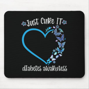 Blue Butterfly Just Cure It November diabetes awar Mouse Pad