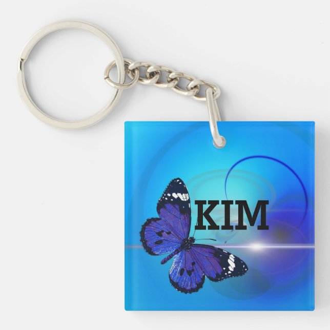 Blue Butterfly Keychain (Front)
