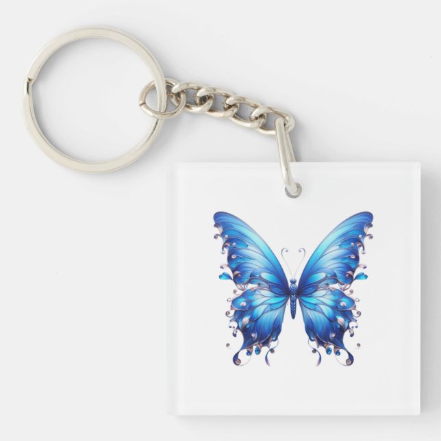 blue butterfly keychain (Front)