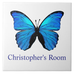 Blue Butterfly Kids Room  Ceramic Tile