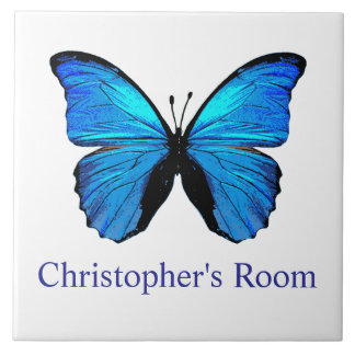 Blue Butterfly Kids Room Ceramic Tile