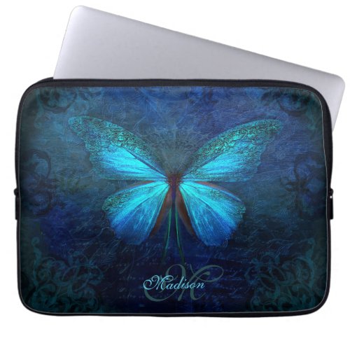 Blue Butterfly Laptop Sleeve