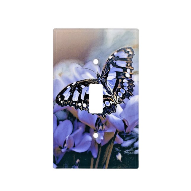 Blue Butterfly Light Switch Cover (Front)
