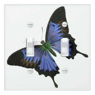 Blue Butterfly Light Switch Cover Double Toggle