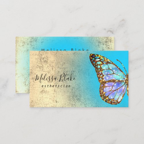 blue butterfly logo business card