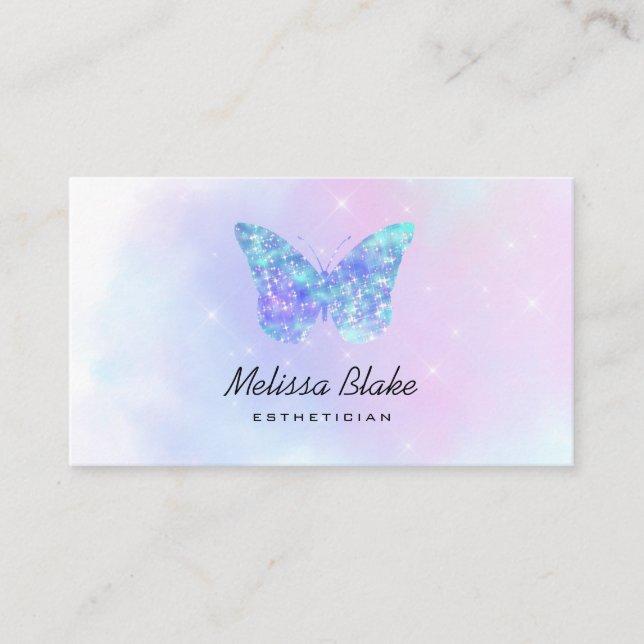 blue butterfly logo business card (Front)
