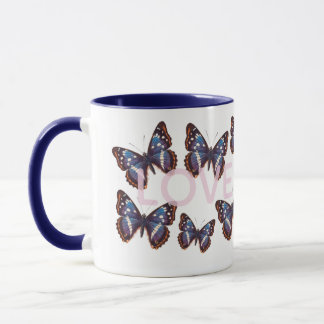 Blue Butterfly Love Mug