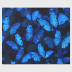 Blue Butterfly Magic Wrapping Paper