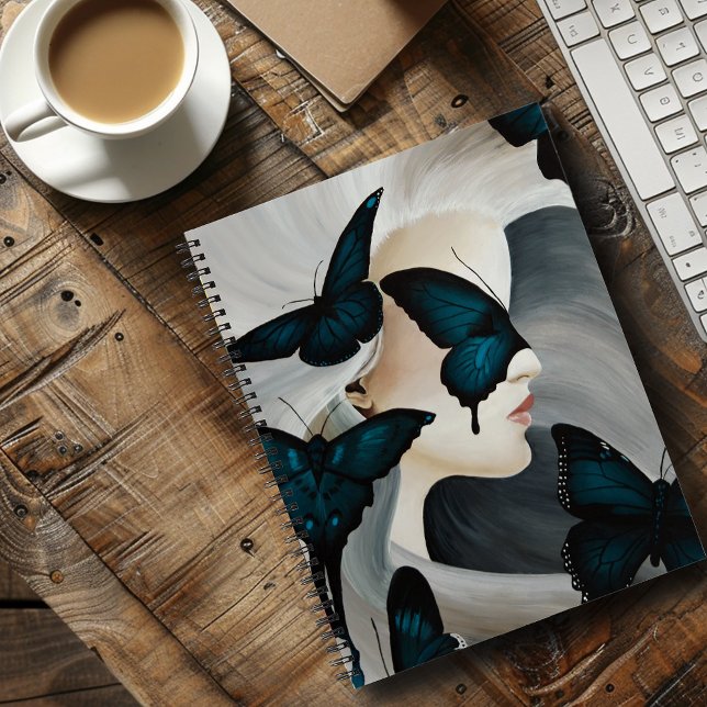 Blue Butterfly Masquerade Elegant Fantasy  Notebook (Creator Uploaded)