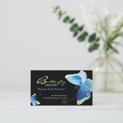 Blue Butterfly Massage Therapy Appointment Cards Zazzle