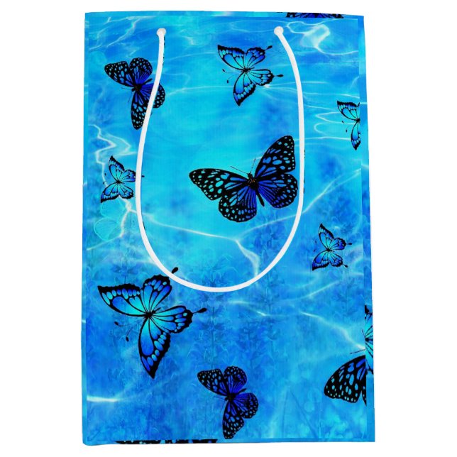 Blue Butterfly Medium Gift Bag (Front)