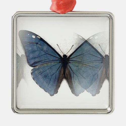 Blue Butterfly Metal Ornament