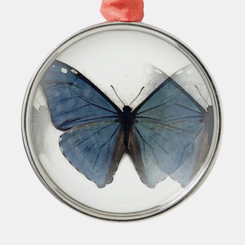 Blue Butterfly Metal Ornament