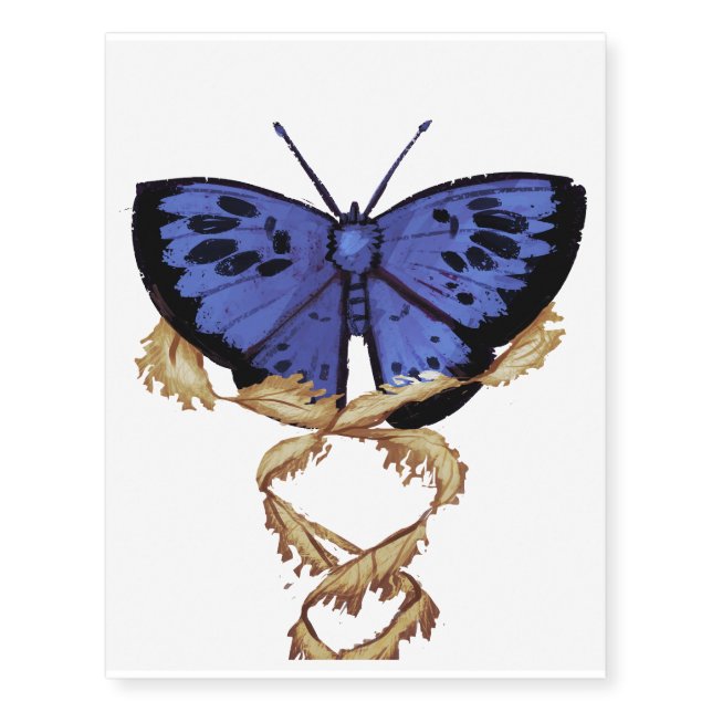 Blue Butterfly Metamorphosis Tattoo (Front)