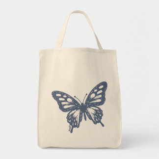 Blue Butterfly Minimal Nature Art by Papil Tote Bag