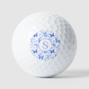 Blue Butterfly Monogram Golf Balls
