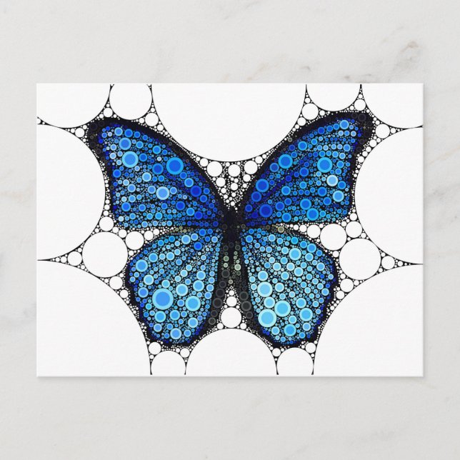 Blue Butterfly Mosaic Postcard (Front)