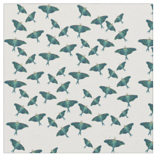 Blue Butterfly Moth Fabric