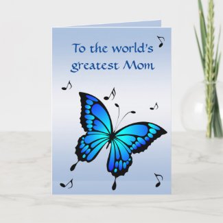 Blue Butterfly Mothers Day Card