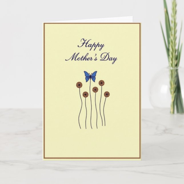 Blue Butterfly Mothers Day Card (Front)