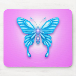 Blue Butterfly Mouse Pad