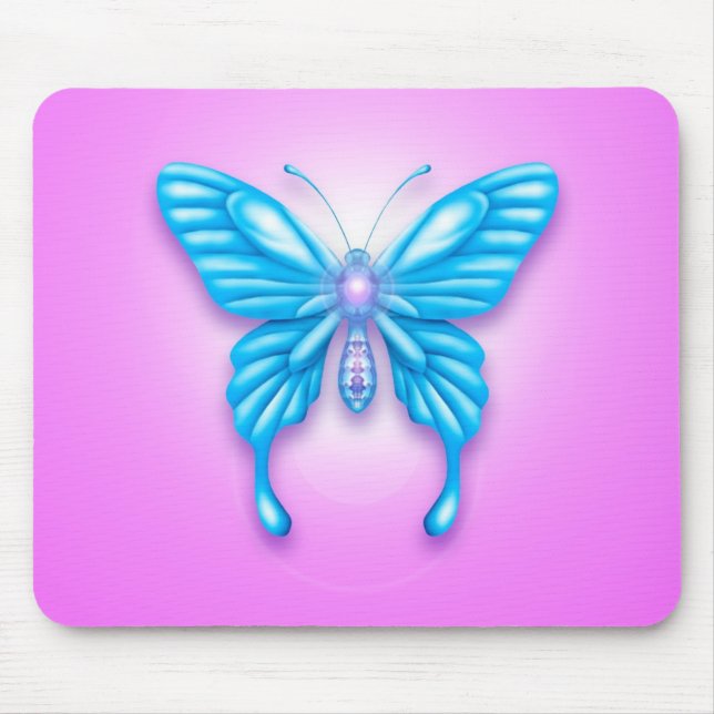 Blue Butterfly Mouse Pad (Front)
