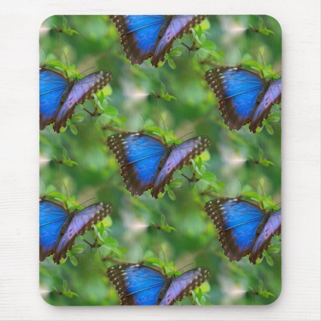 Blue Butterfly Mouse Pad (Front)