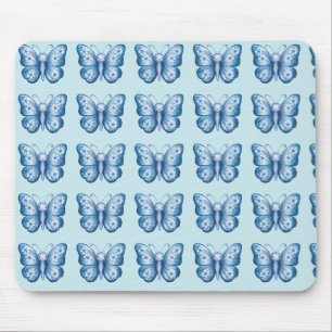 Blue Butterfly Mouse Pad