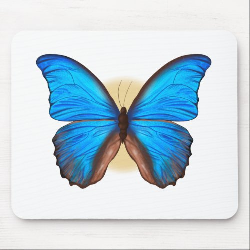 Blue Butterfly Mouse Pad