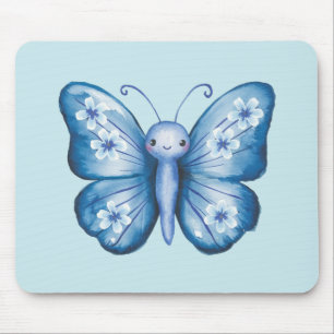 Blue Butterfly Mouse Pad