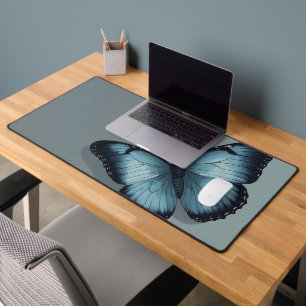 Blue Butterfly Mousepad Graceful and Elegant Desk Mat