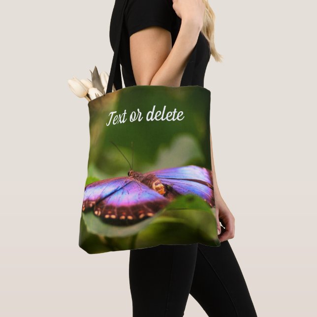 Blue Butterfly Nature Close Up Personalized Tote Bag (Close Up)