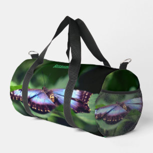 Blue Butterfly Nature Personalized Duffle Bag