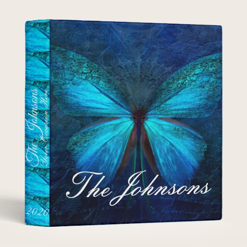 Blue Butterfly of Joy & Luck 3 Ring Binder Blue Butterfly of Joy & Luck 3 Ring Binder