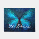 Blue Butterfly of Joy &amp; Luck Doormat