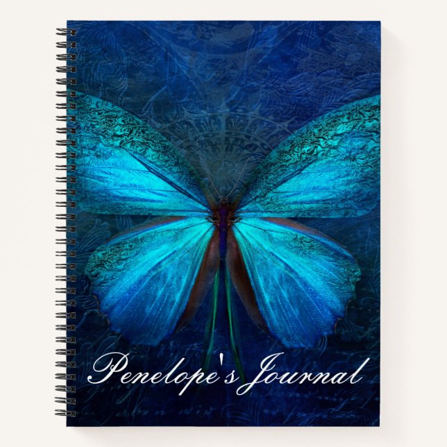 Blue Butterfly of Joy & Luck Notebook (Front)