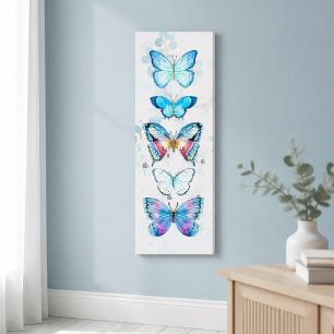 Blue Butterfly Panel Canvas Print