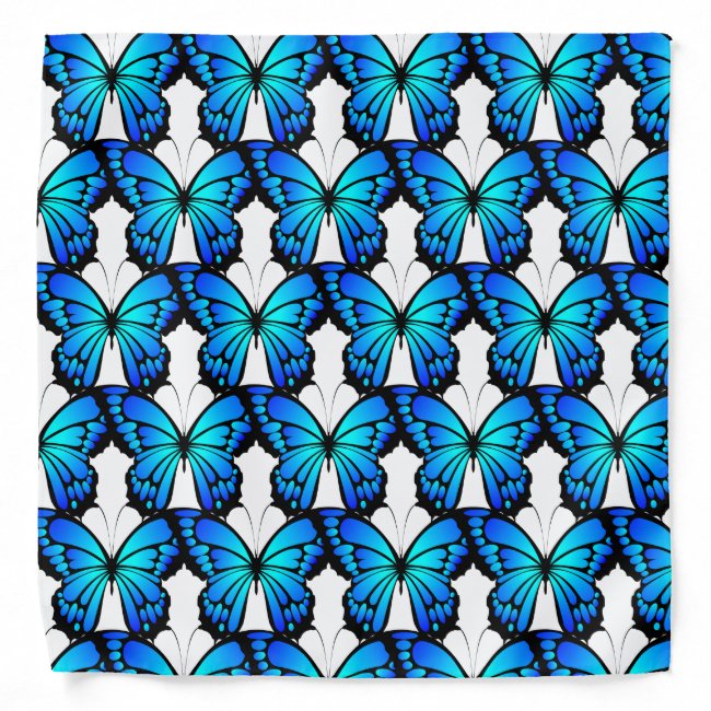 Blue Butterfly Pattern Bandana