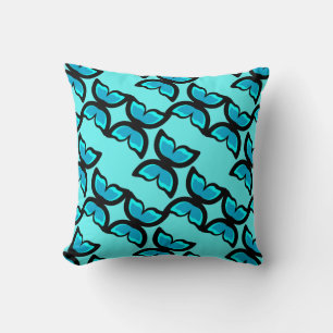 Blue Butterfly Pattern Throw Pillow