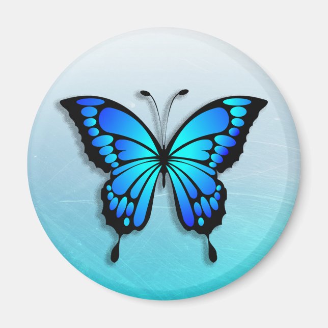 Blue Butterfly Personalized Name Magnet (Front)
