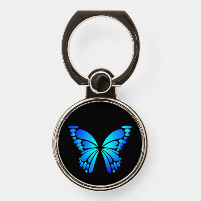 Blue Butterfly Phone Ring Holder