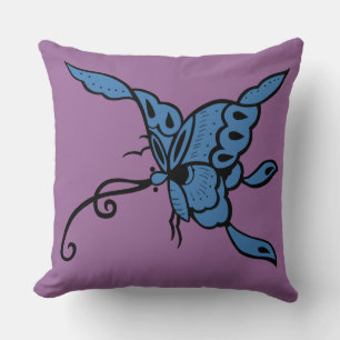 Blue Butterfly Pillow