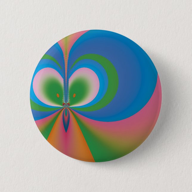Blue Butterfly Pinback Button (Front)