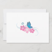 blue butterfly, pink flowers (Front)