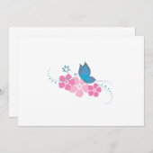 blue butterfly, pink flowers (Front/Back)