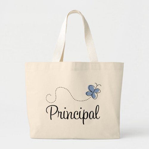 Blue Butterfly Principal Gift Large Tote Bag