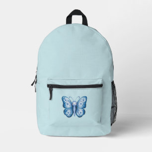 Blue Butterfly Printed Backpack